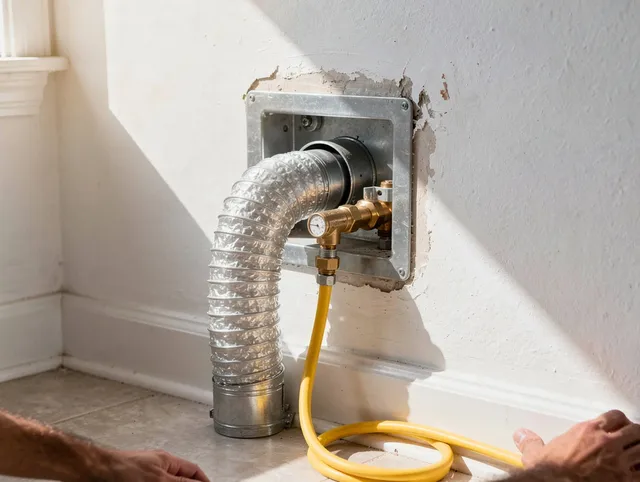 La Cañada Flintridge Dryer Vent Cleaning certified technician performing specialized gas dryer vent cleaning in La Cañada Flintridge
